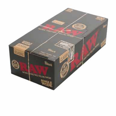 Raw Black Classic Single Wide Rolling Papers - 25ct