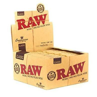 Raw Classic Connoisseur KS Slim Rolling Papers and Tips - 24ct
