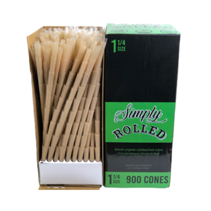 Simply Rolled Pre-Rolled 1 1/4 Size Cones - 900ct