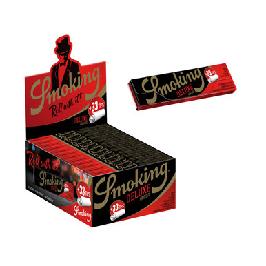 Smoking Deluxe Black King Size Paper and Tips - 24ct