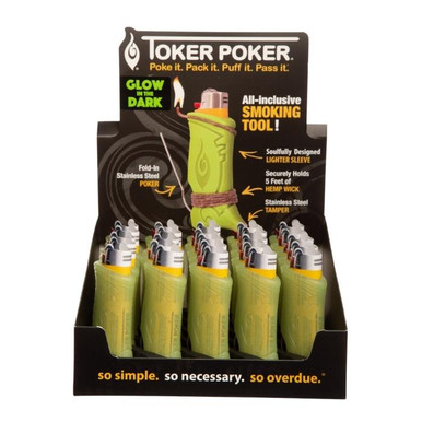 Toker Poker Glow In The Dark Multi-Tool Lighter Sleeve - 25ct