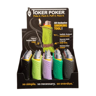 Toker Poker Regular Mixed Colors  Multi-Tool Lighter Sleeve - 25ct