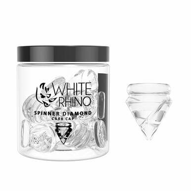 *BFS* White Rhino Glass Diamond Spinner Carb Cap - 15ct