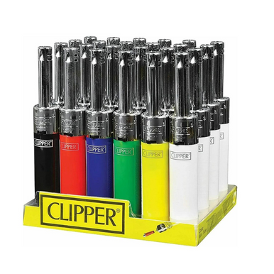 Clipper Mini Tube Lighters Solid Colours - 24ct