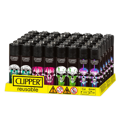 Clipper Wild Skulls Lighters - 48ct