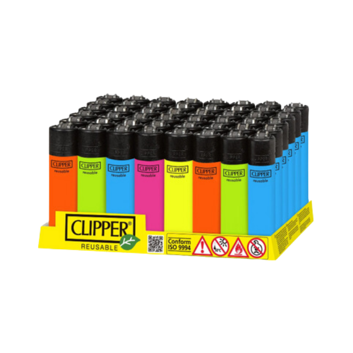 Clipper Fluroscent Assorted Colors Lighters - 48ct