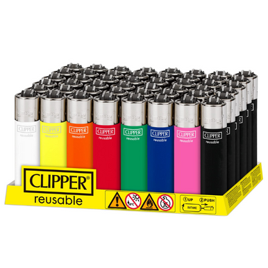 Clipper Steel Assorted Colors  Lighters - 48ct