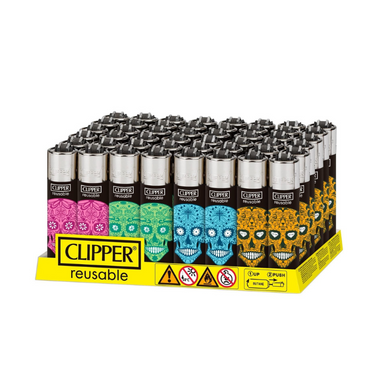 Clipper Mexican Skull Lighters- 48ct
