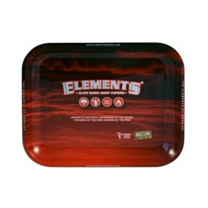 Elements Red Metal Rolling Tray - Large