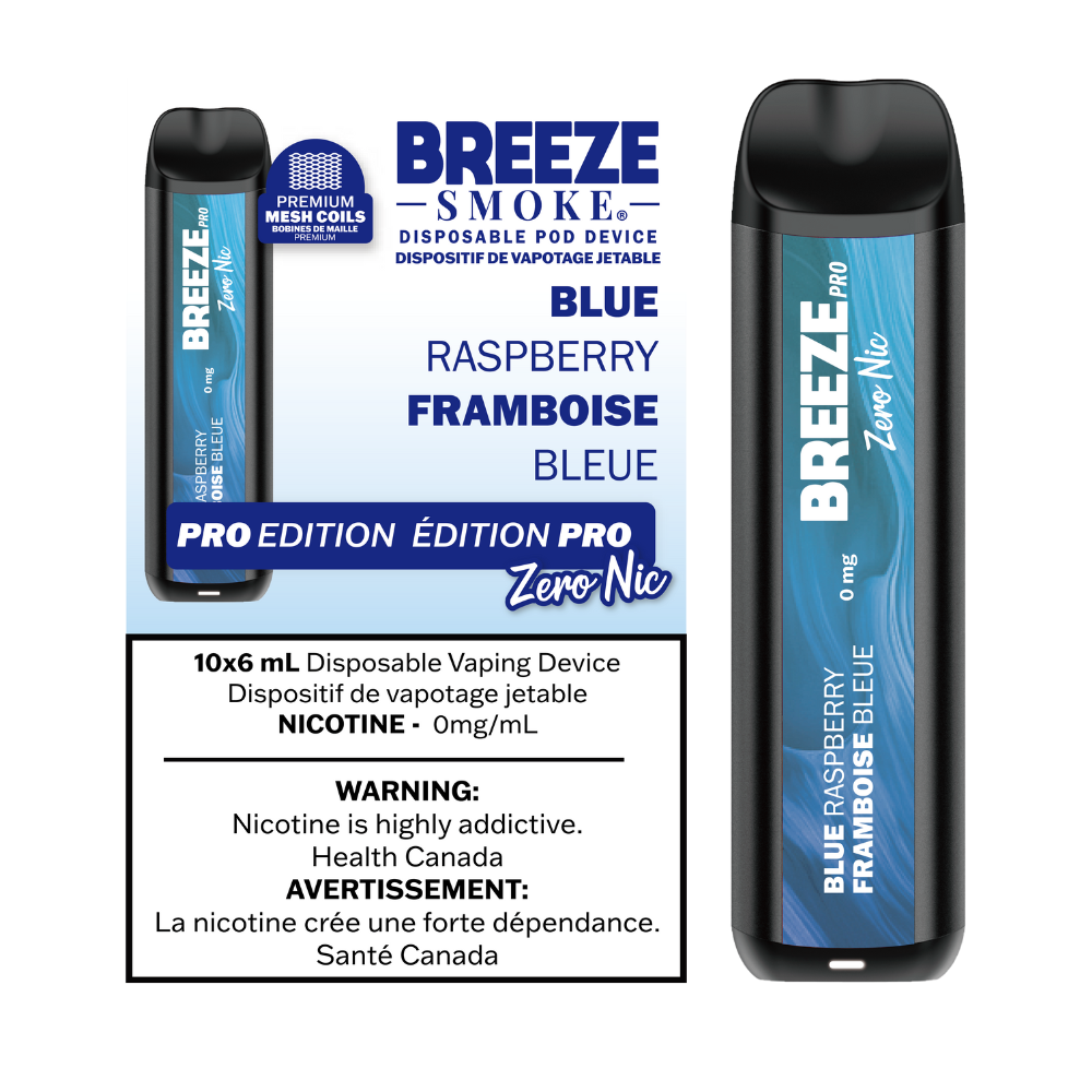 Breeze  Zero Nic 2000 Puffs Disposable Vape - 10ct