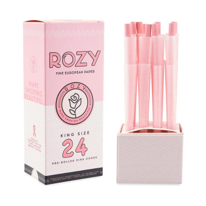 Rozy Pink King Size Pre Rolled Cones - 24ct
