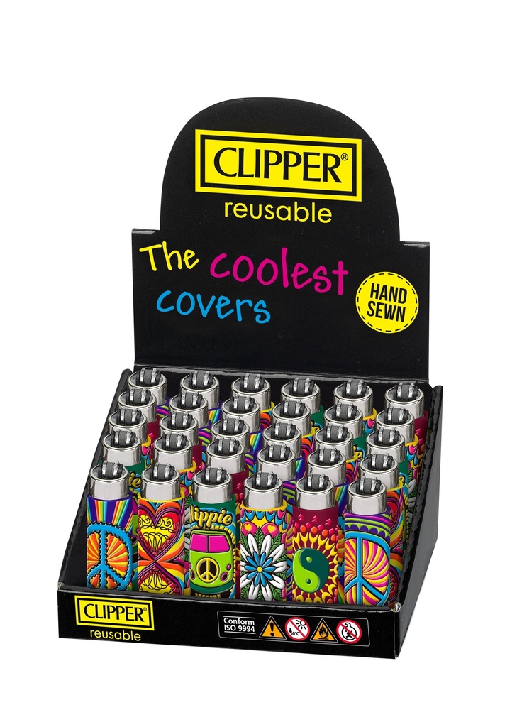 Clipper Pop Cover Hippie Passion Lighters - 48ct