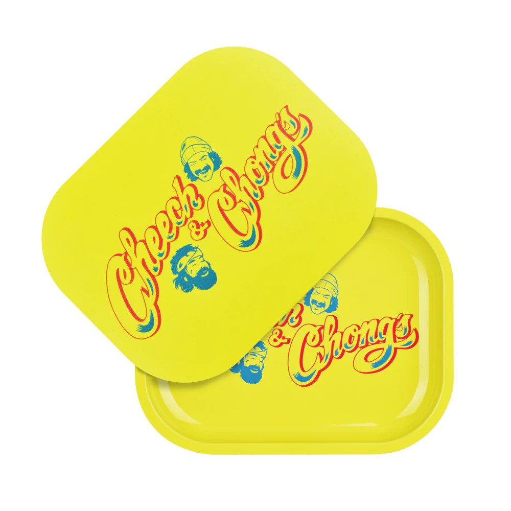Pulsar Cheech & Chong Yellow Mini Metal Rolling Tray w/ Lid