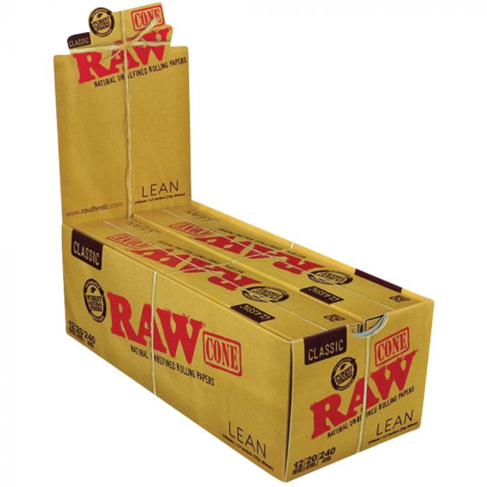 Raw Pre Rolled Unbleached Lean Cones - 12ct