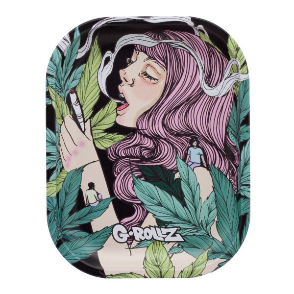 G-Rollz 'Colossal Dream' Black Metal Rolling Tray - Small