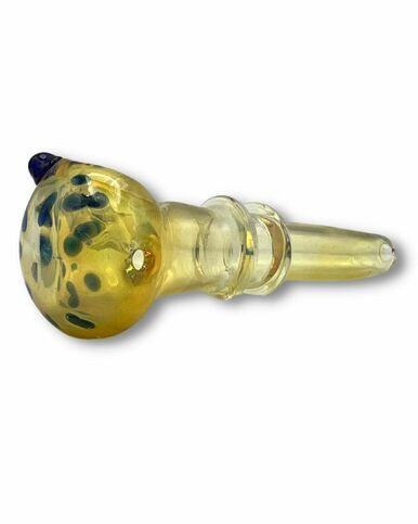 [4 DOUBLE RING DOT PIPE] 4" Double Ring Dot Glass Hand Pipe - 4ct