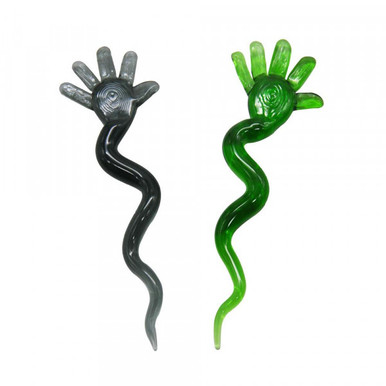 [5 SLIME SPIRAL HAND DABBER] 5" Slime Spiral Hand Glass Dabber