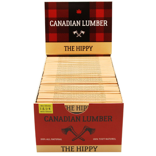 [CANADIAN LUMBER HIPPY 114 P&F 22] Canadian Lumber The Hippy 1 1/4 Rolling Paper w/ Filters - 22ct