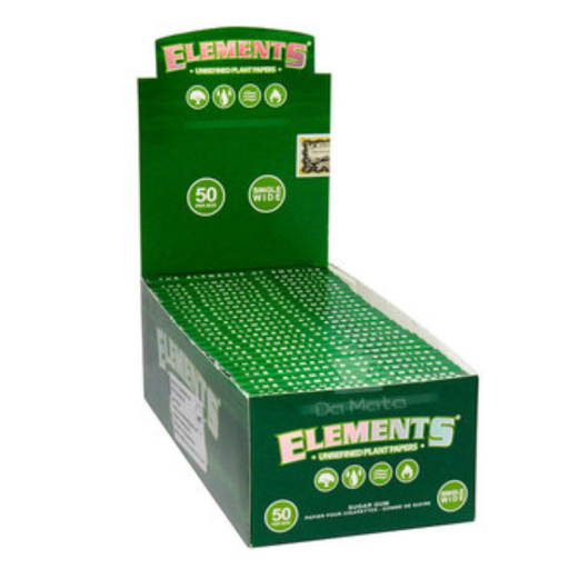 [ELEMENTS GREEN SW PAPER 50] Elements Green Single Wide Rolling Paper - 50ct