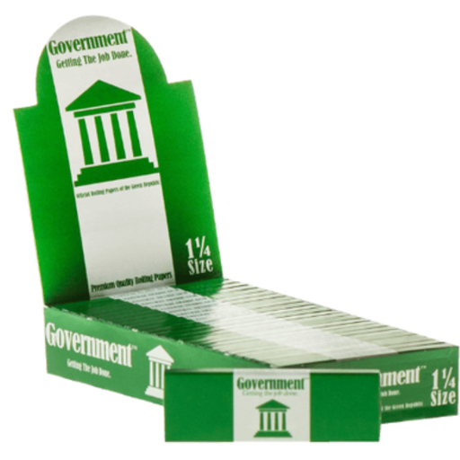 [GOVT GREEN 114 P 25] Government Green 1 1/4 Rolling Papers - 25ct