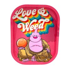 [SATRAY-S241] Love & Weed Metal Rolling Tray - Small