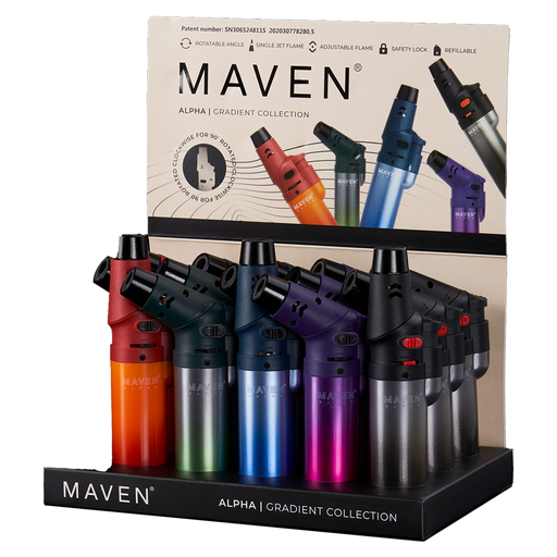 [MAVEN ALPHA GRADIENT 15] Maven Alpha+ Gradient Torch Lighters - 15ct