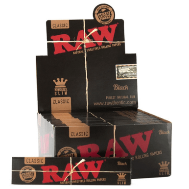 [RAW BLACK KSS P 50] RAW Black KS Slim Rolling Papers - 50ct
