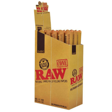 [RAW SPNATURAL C 15] RAW Classic Supernatural Pre-rolled Cones - 15ct