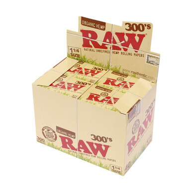 [RAW ORGANIC HEMP 300 114 P 40] Raw Organic Hemp 300s 1 1/4 Rolling Papers - 40ct