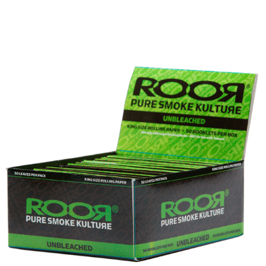 [ROOR UNB KS P 50] RooR King Size Unbleached Rolling Papers - 50ct