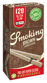 [SMOKING BROWN BIO SF 20] Smoking Brown Biodegradable Pre Cut Slim Filters -20ct