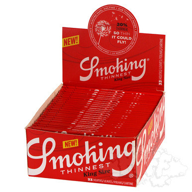 [SMOKING THIN KS P&T 24] Smoking Thinnest  Rolling Papers and Tips  King Size -24ct