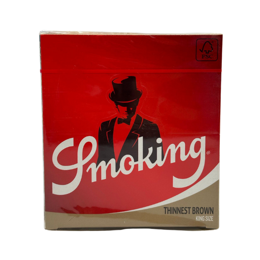 [SMOKING TBROWN KS P 50] Smoking Thinnest Brown King size Rolling Papers - 50ct