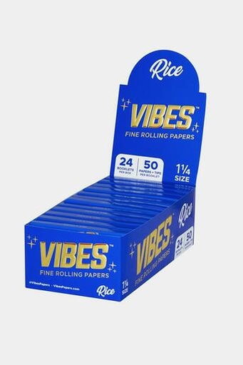 [VIBES RICE 114 P&T 24] Vibes  Rice 1 1/4 Papers & Tips - 24ct