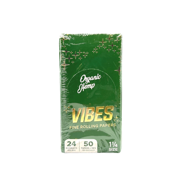 [VIBES ORG HEMP 114 P&T 24] Vibes Organic Hemp 1 1/4 Papers & Tips - 24ct