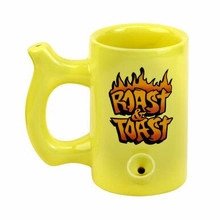 [82439] Yellow Roast & Toast Mug With Flames