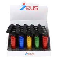 [NZL105M] Zeus 4" Side Torch Metallic Lighter - 20ct