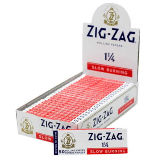 [ZIGZAG SLOW  114 P 25] Zig Zag White 1 1/4 Slow Burning Rolling Papers - 25ct