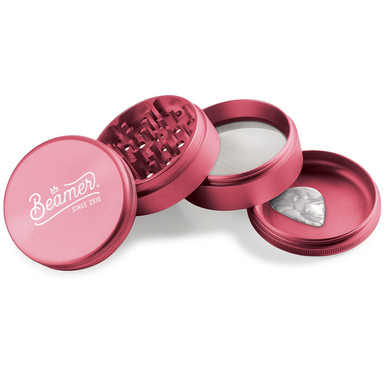 Beamer Crown Logo Aircraft Grade 4pc 63mm Aluminum  Grinder with Guitar Pick