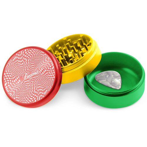 Beamer Psychedelic Race Design Aircraft Grade 4pc 63mm Aluminum Grinder with Guitar Pick