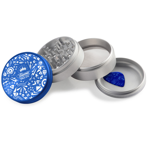Beamer Royal Shapes Design Aircraft Grade 4pc 63mm Aluminum Grinder with Guitar Pick