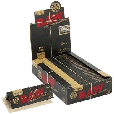 RAW Black 1 1/4 Rolling Papers - 24ct