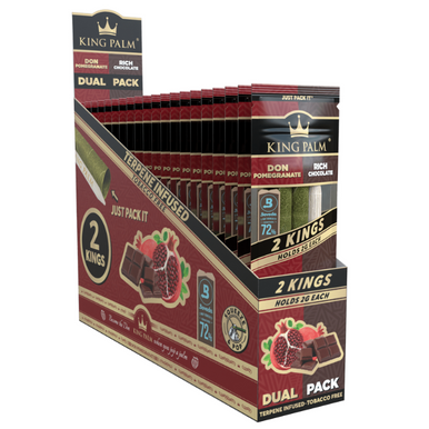 [KING PALM 2 KINGS] King Palm King Size Pomegranate and Rich Chocolate 2 Pack  - 20ct