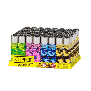 [CLIPPER CAMO LIGHTERS 48] Clipper Camo Lighters- 48ct