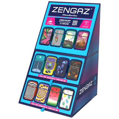 Zengaz Royal (ZL-12) Jet Rubberized Cube Lighters - 48ct