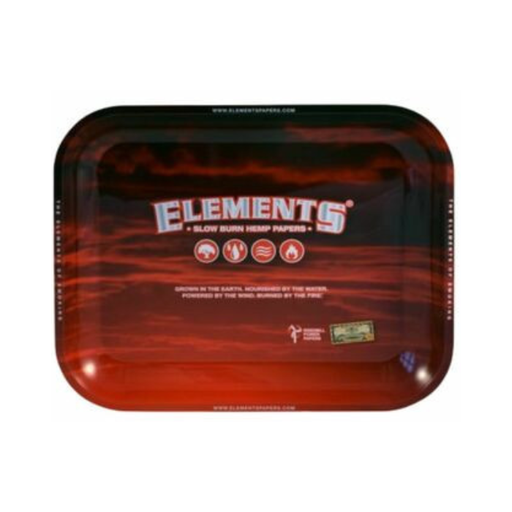 [ELEMENTS RED TRAY L] Elements Red Metal Rolling Tray - Large