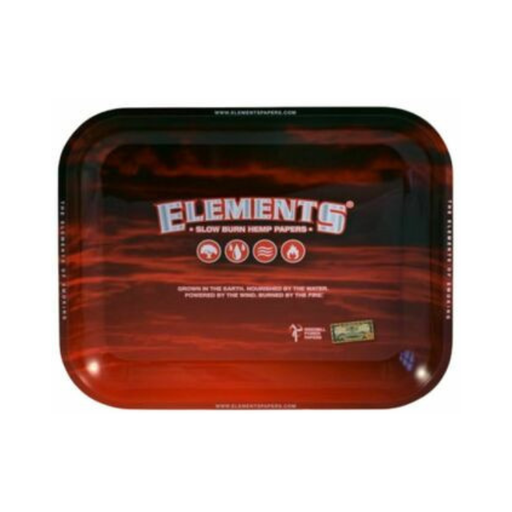 [ELEMENTS RED TRAY S] Elements Red Metal Rolling Tray - Small