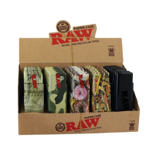 [RAW KSS PAPER TIN CASE 30] Raw King Size Rolling Paper Tin Case -30ct