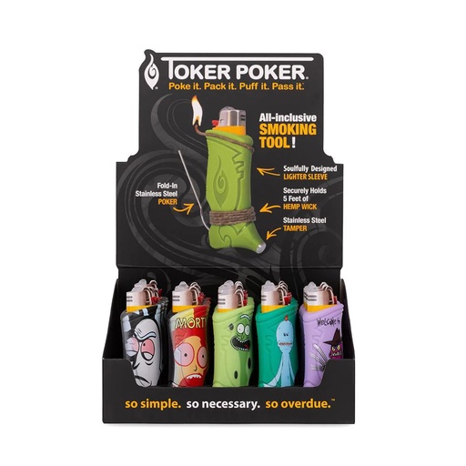 [TOKER POKER RM 25] Toker Poker RM Multi-Tool  Lighter Sleeve - 25ct