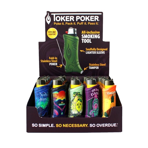 [TOKER POKER CALIFARI 25] Toker Poker Califari Multi-Tool  Lighter Sleeve - 25ct